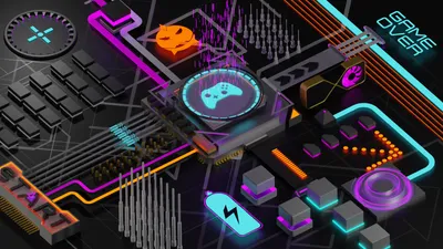 Serene Abstract Wallpaper Abstract Wallpaper 4K 1920x1080 Abstract, 3d, Hd, Wallpaper, Showcasing, A, Futuristic, Gamer-themed, Motherboard, Neon, Accents, Game, Black, Ultrawide, Full HD
