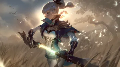 Moody Jean Wallpaper Games Wallpaper 4K 1920x1080 Hd, Desktop, Wallpaper, Of, Jean, A, Blonde, Woman, Warrior, Ponytail, Wielding, Sword, Gray, Ultrawide, Full HD