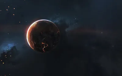 Sci Scorched Planet Space Wallpaper 4K 1920x1200 Hd, Sci‑fi, Pc, Desktop, Wallpaper, Of, A, Scorched, Planet, Glowing, Lava, Fissures, Teal, Gray, Green, Ultrawide, Full HD