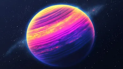 Vibrant Colorful Planet Surrounded Space Wallpaper 4K 2912x1632 A, Vibrant, Colorful, Planet, Surrounded, By, Stars, Showcasing, Swirling, Hues, Pink, Yellow, Purple, Orange, Ultrawide, QHD