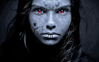 Crisp Dark Wallpaper Black/Dark Wallpaper 4K 1920x1200 A, Striking, Dark, Gothic, Hd, Wallpaper, Featuring, Mysterious, Figure, Intricate, Facial, Patterns, Gray, Ultrawide, Full HD