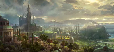Sleek Fantasy Wallpaper World Wallpaper 4K 3840x1761 Hd, Fantasy, Cityscape, Desktop, Wallpaper, Featuring, A, Majestic, Medieval, City, Towering, Spires, Gray, Ultrawide, 4k