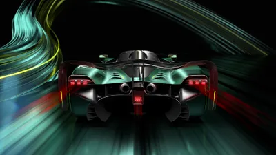 Green Aston Martin Cars Wallpaper 4K 3840x2160 Rear, View, Of, A, Green, Aston, Martin, Valkyrie, Supercar, Dynamic, Light, Trails, Gray, Ultrawide, 4k