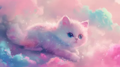Cute Fluffy Cat Animals Wallpaper 4K 2912x1632 A, Hd, Desktop, Wallpaper, Featuring, Cute, Fluffy, Cat, Big, Eyes, Amongst, Dreamy, Gray, White, Ultrawide, QHD