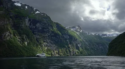 Vivid Serene Wallpaper Nature Wallpaper 4K 5493x3036 A, Serene, Fjord, Landscape, In, Norway, Featuring, Majestic, Cliffs, Draped, Greenery, Snow, Gray, Ultrawide, 4k