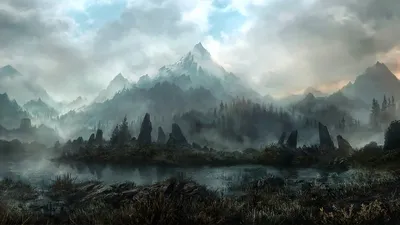 Vivid Depicting Wallpaper Nature Wallpaper 4K 1920x1080 Hd, Desktop, Wallpaper, And, Background, Depicting, A, Tranquil, Nature, Scene, Misty, Mountain, Gray, White, Ultrawide, Full HD