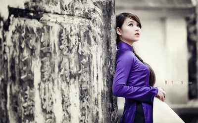 Bright Asian Wallpaper Abstract Wallpaper 4K 1920x1200 Hd, Desktop, Wallpaper, Featuring, An, Asian, Woman, In, Purple, Dress, Leaning, Against, White, Gray, Ultrawide, Full HD