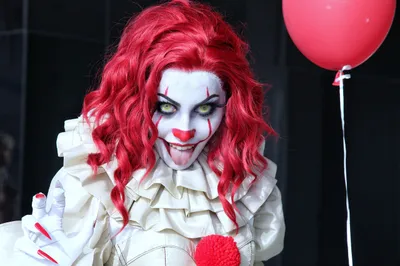 Woman Cosplaying Pennywise Clown Bright Abstract Wallpaper 4K 2560x1707 Hd, Desktop, Wallpaper, Of, A, Woman, Cosplaying, As, Pennywise, Clown, Bright, Red, White, Landscape, QHD