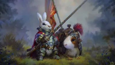 Radiant Fantasy Wallpaper Fantasy Wallpaper 4K 3840x2160 Hd, Desktop, Wallpaper, Of, A, Fantasy, Knight, Represented, Brave, Rabbit, Full, Armor, Gray, Ultrawide, 4k