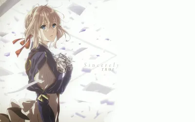 Violet Evergarden Character Abstract Wallpaper 4K 4522x2826 Hd, Desktop, Wallpaper, Featuring, Violet, Evergarden, Character, In, Dynamic, Pose, Floating, Letters, White, Ultrawide, 4k