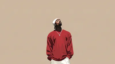 Vivid Minimalist Wallpaper Minimal Wallpaper 4K 2912x1632 Minimalist, Hd, Pc, Desktop, Wallpaper, Featuring, A, Rapper, Red, Sweatshirt, White, Headband, Gray, Ultrawide, QHD