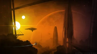 Sci Cityscape Futuristic Towers World Wallpaper 4K 1920x1080 Hd, Sci-fi, Cityscape, With, Futuristic, Towers, And, Flying, Crafts, Set, Against, Glowing, Orange, Brown, Ultrawide, Full HD