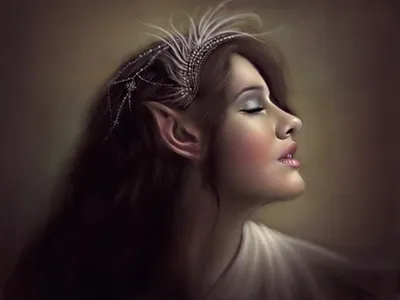 Serene Elf Elegant Fantasy Wallpaper 4K 1600x1200 A, Serene, Elf, With, Elegant, Features, And, Intricate, Hair, Adornments, Gazes, Thoughtfully, Brown, Landscape