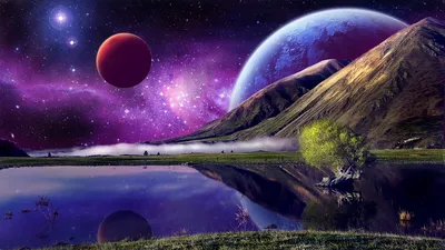 Bright Sci Wallpaper Space Wallpaper 4K 1920x1080 Hd, Sci-fi, Desktop, Wallpaper, Featuring, A, Vibrant, Space, Scene, Large, Planet, Red, Brown, Ultrawide, Full HD