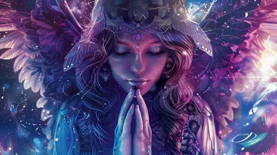 Serene Fantasy Wallpaper Fantasy Wallpaper 4K 2912x1632 Hd, Desktop, Wallpaper, Featuring, A, Fantasy, Angel, Woman, Ethereal, Wings, Decorative, Headdress, Gray, Ultrawide, QHD