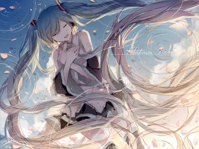 Hatsune Miku Popular Vocaloid Abstract Wallpaper 4K 1920x1440 Hd, Desktop, Wallpaper, Featuring, Hatsune, Miku, The, Popular, Vocaloid, Character, Anime-style, Artwork, Gray, Landscape, Full HD