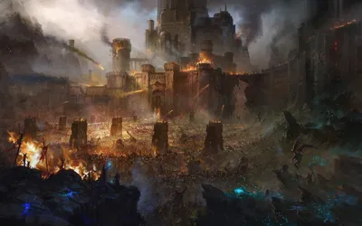 Vibrant Grand Wallpaper Fantasy Wallpaper 4K 2560x1600 Hd, Desktop, Wallpaper, Of, A, Grand, Fantasy, Battle, Scene, Featuring, Massive, Burning, Gray, White, Ultrawide, QHD