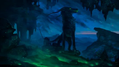 Dark Fantasy Mysterious Creature Glowing Fantasy Wallpaper 4K 2000x1125 Dark, Fantasy, Hd, Desktop, Wallpaper, Featuring, A, Mysterious, Creature, Glowing, Green, Eyes, Brown, Ultrawide, Full HD