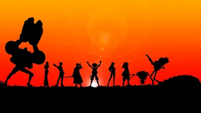 Crisp Silhouetted Wallpaper Nature Wallpaper 4K 1920x1080 Hd, Desktop, Wallpaper, Of, Silhouetted, Characters, From, The, Anime, One, Piece, Standing, Orange, Purple, Ultrawide, Full HD