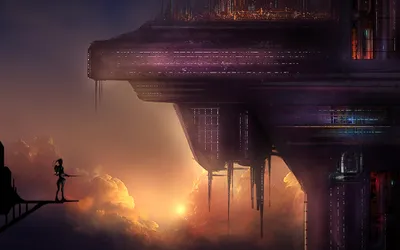 Futuristic Fantasy Cityscape Glowing World Wallpaper 4K 2560x1600 A, Futuristic, Fantasy, Cityscape, With, Glowing, Lights, And, Lone, Figure, Overlooking, Scene, Brown, Ultrawide, QHD