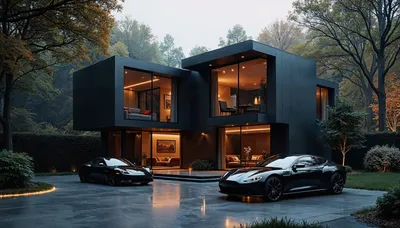 Dreamy Modern Wallpaper Cars Wallpaper 4K 6000x3429 5k, Ultra, Hd, Pc, Desktop, Wallpaper, And, Background, Modern, Matte-black, Two-story, Home, White, Ultrawide, 4k