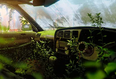 Vibrant Anime Wallpaper Cars Wallpaper 4K 1920x1310 Hd, Anime-style, Desktop, Wallpaper, Featuring, An, Original, Car, Interior, Overgrown, Lush, Green, Black, Landscape, Full HD