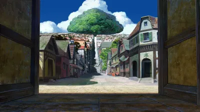 Fantasy Cityscape Peaceful Medieval Street World Wallpaper 4K 1920x1080 Hd, Fantasy, Cityscape, Wallpaper, Featuring, A, Peaceful, Medieval-style, Street, Leading, Massive, Lush, Brown, White, Gray, Ultrawide, Full HD