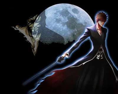 Calm Ichigo Wallpaper Space Wallpaper 4K 2560x2048 Hd, Desktop, Wallpaper, Featuring, Ichigo, Kurosaki, From, Bleach, Wielding, Zangetsu, Large, Moon, Gray, Square, QHD