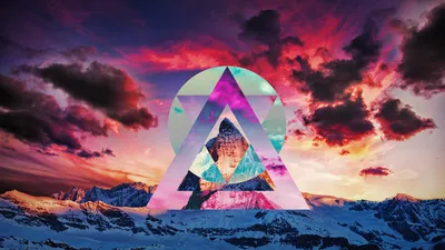 Dreamy Vibrant Wallpaper Nature Wallpaper 4K 1920x1080 Hd, Wallpaper, Of, A, Vibrant, Mountain, Landscape, At, Sunset, Geometric, Overlay, Desktop, Black, Blue, Ultrawide, Full HD
