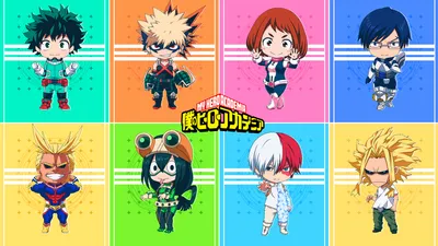 Calm Chibi Wallpaper Abstract Wallpaper 4K 3840x2160 Chibi, Versions, Of, My, Hero, Academia, Characters, Izuku, Midoriya, Katsuki, Bakugou, Gray, Orange, Ultrawide, 4k