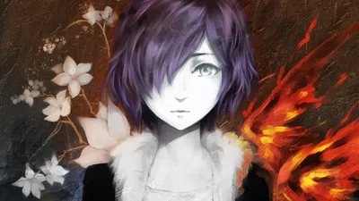 Touka Kirishima Tokyo Abstract Wallpaper 4K 1920x1080 Hd, Desktop, Wallpaper, Of, Touka, Kirishima, From, Tokyo, Ghoul, Purple, Hair, Grey, White, Ultrawide, Full HD