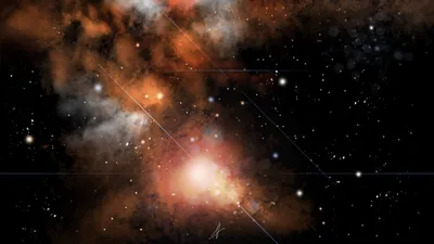 Vivid Artistic Wallpaper Space Wallpaper 4K 1920x1080 Artistic, Hd, Pc, Desktop, Wallpaper, Of, A, Glowing, Star, Surrounded, Colorful, Cosmic, Brown, Ultrawide, Full HD