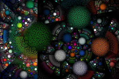 Abstract Fractal Design Abstract Wallpaper 4K 2560x1707 Abstract, Fractal, Design, Featuring, Colorful, Mosaic, Spheres, On, Dark, Rendered, High, Definition, Gray, Brown, Landscape, QHD