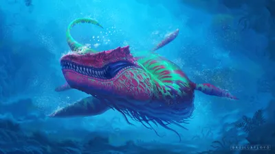 Epic Luminous Wallpaper Fantasy Wallpaper 4K 3840x2160 4k, Ultra, Hd, Pc, Desktop, Wallpaper, A, Luminous, Underwater, Fantasy, Sea, Monster, Red, Pink, Ultrawide