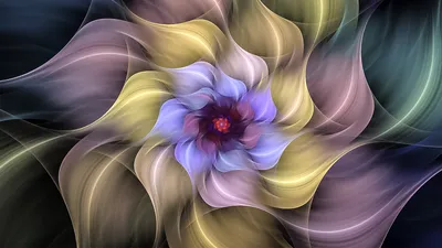 Abstract Fractal Flower Design Abstract Wallpaper 4K 3556x2000 Abstract, Fractal, Flower, Design, Featuring, Flowing, Colors, In, Hues, Purple, Blue, Gold, Gray, Brown, Ultrawide, QHD