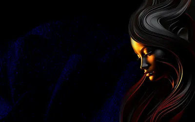 Dark Artistic Profile Woman Flowing Black/Dark Wallpaper 4K 1920x1200 Hd, Pc, Desktop, Wallpaper, Featuring, A, Dark, Artistic, Profile, Woman, Flowing, Hair, Purple, Blue, Orange, Ultrawide, Full HD