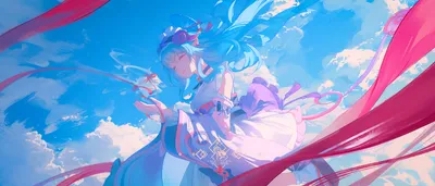 Bright Anime Wallpaper Abstract Wallpaper 4K 3360x1440 Anime, 3360x1440, Yellow, White, Pink, Ultrawide, QHD