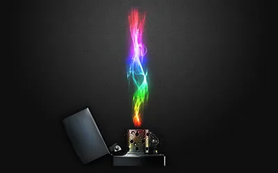 Artistic Colorful Flame Emerging Lighter Abstract Wallpaper 4K 1920x1200 Hd, Desktop, Wallpaper:, Featuring, An, Artistic, Colorful, Flame, Emerging, Lighter, Set, Against, Brown, Teal, White, Ultrawide, Full HD