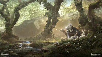 Soulframe Video Game Armored Nature Wallpaper 4K 3840x2160 Soulframe, Video, Game, 4k, Ultra, Hd, Pc, Wallpaper, Armored, Figure, Kneels, Beside, Gray, Brown, Ultrawide