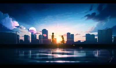 Radiant Anime Wallpaper World Wallpaper 4K 2860x1680 Hd, Desktop, Wallpaper, Featuring, An, Anime, Cityscape, At, Sunset, Two, Characters, Silhouetted, Brown, White, Ultrawide, QHD