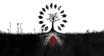Vivid Black Wallpaper Black/Dark Wallpaper 4K 5440x2956 4k, Ultra, Hd, Desktop, Wallpaper, Featuring, A, Black, Tree, Roots, Silhouetted, Figures, White, Gray, Ultrawide