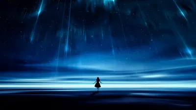 Bold Lone Wallpaper Fantasy Wallpaper 4K 2560x1440 A, Lone, Figure, Stands, Beneath, Shimmering, Ethereal, Sky, Filled, Cascading, Light, Beams, White, Ultrawide, QHD