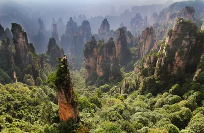 Vibrant Towering Wallpaper Nature Wallpaper 4K 5119x3340 Hd, Desktop, Wallpaper, Of, Towering, Cliffs, And, Lush, Forests, Hunan, China, Showcasing, Gray, Ultrawide, 4k