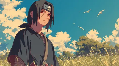 Sleek Anime Wallpaper Animals Wallpaper 4K 2912x1632 Hd, Anime, Wallpaper, Featuring, Itachi, Uchiha, From, Naruto, Standing, Field, Blue, Sky, Gray, Brown, Ultrawide, QHD