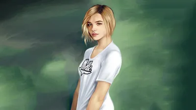 Digital Illustration Chlo Grace Technology Wallpaper 4K 1920x1080 Hd, Desktop, Wallpaper, Featuring, A, Digital, Illustration, Of, Chloë, Grace, Moretz, Against, White, Brown, Ultrawide, Full HD