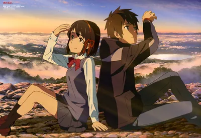 Dreamy Anime Wallpaper Nature Wallpaper 4K 1920x1321 Hd, Desktop, Wallpaper, Featuring, Anime, Characters, Mitsuha, Miyamizu, Taki, Tachibana, Your, Name, Orange, Purple, Landscape, Full HD