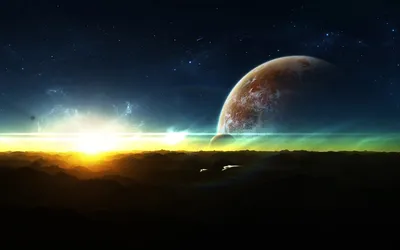 Sci Sunrise Mysterious Planet Looming Nature Wallpaper 4K 1920x1200 A, Sci-fi, Hd, Desktop, Wallpaper, Featuring, Sunrise, Mysterious, Planet, Looming, Casting, Otherworldly, White, Ultrawide, Full HD