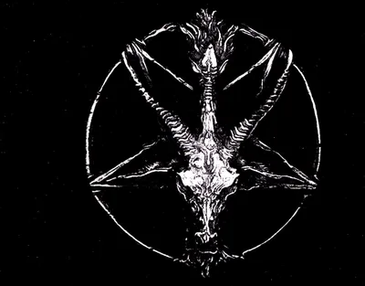 Dreamy Dark Wallpaper Space Wallpaper 4K 1920x1505 A, Dark, Hd, Wallpaper, Featuring, Pentagram, And, Skull, Horns, Embodying, Occult, Theme, Brown, White, Square, Full HD