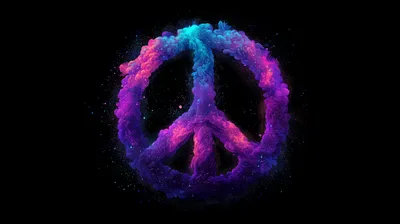 Misty Vibrant Wallpaper Black/Dark Wallpaper 4K 4072x2280 Vibrant, Peace, Symbol, Formed, By, Swirling, Purple, And, Blue, Smoke, Black, Designed, Brown, Yellow, Ultrawide, 4k
