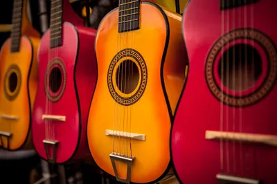 Sleek Vibrant Wallpaper Abstract Wallpaper 4K 2048x1365 A, Vibrant, Display, Of, Acoustic, Guitars, In, Shades, Red, Orange, Capturing, Essence, Purple, Ultrawide, Full HD
